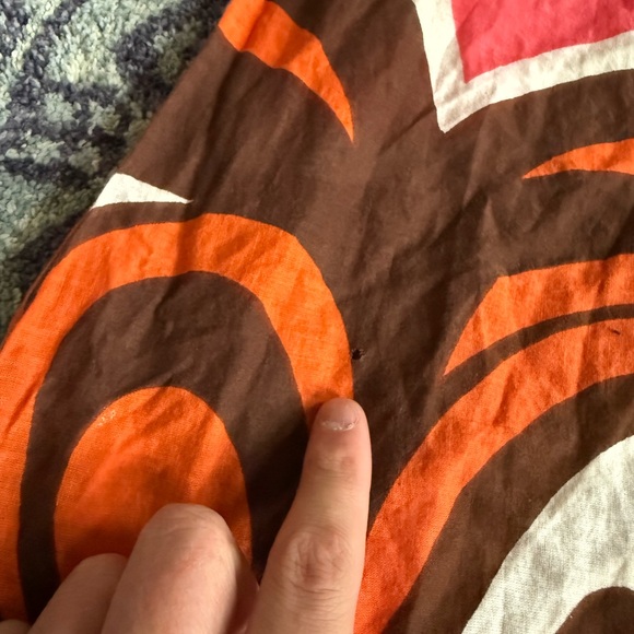 Y2K 100% Cotton Groovy Summer Vibrant Cinch Waist 3/4-Sleeve Swimsuit Coverup - Picture 6 of 9